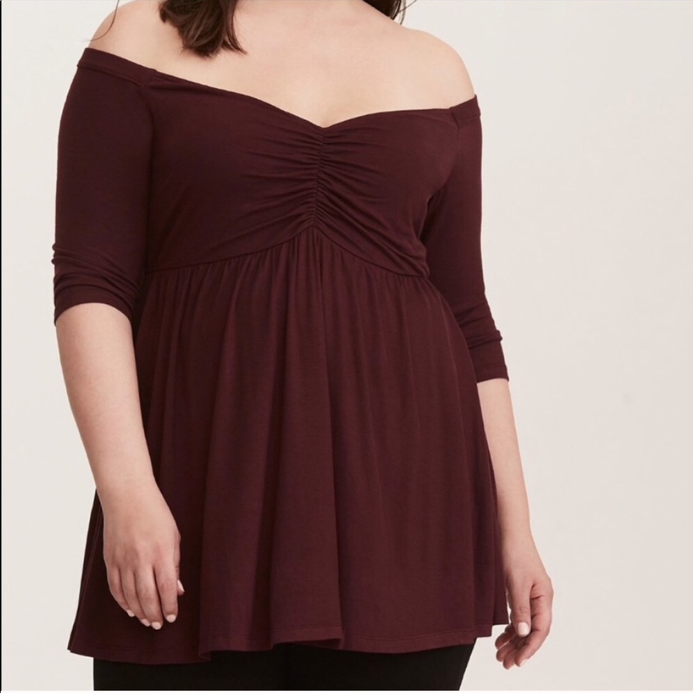 Torrid Babydoll Off the Shoulder Shirt